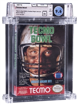 1989 NES Nintendo (USA) "Tecmo Bowl" Oval SOQ (Late Production) Sealed Video Game - WATA 9.6/A+